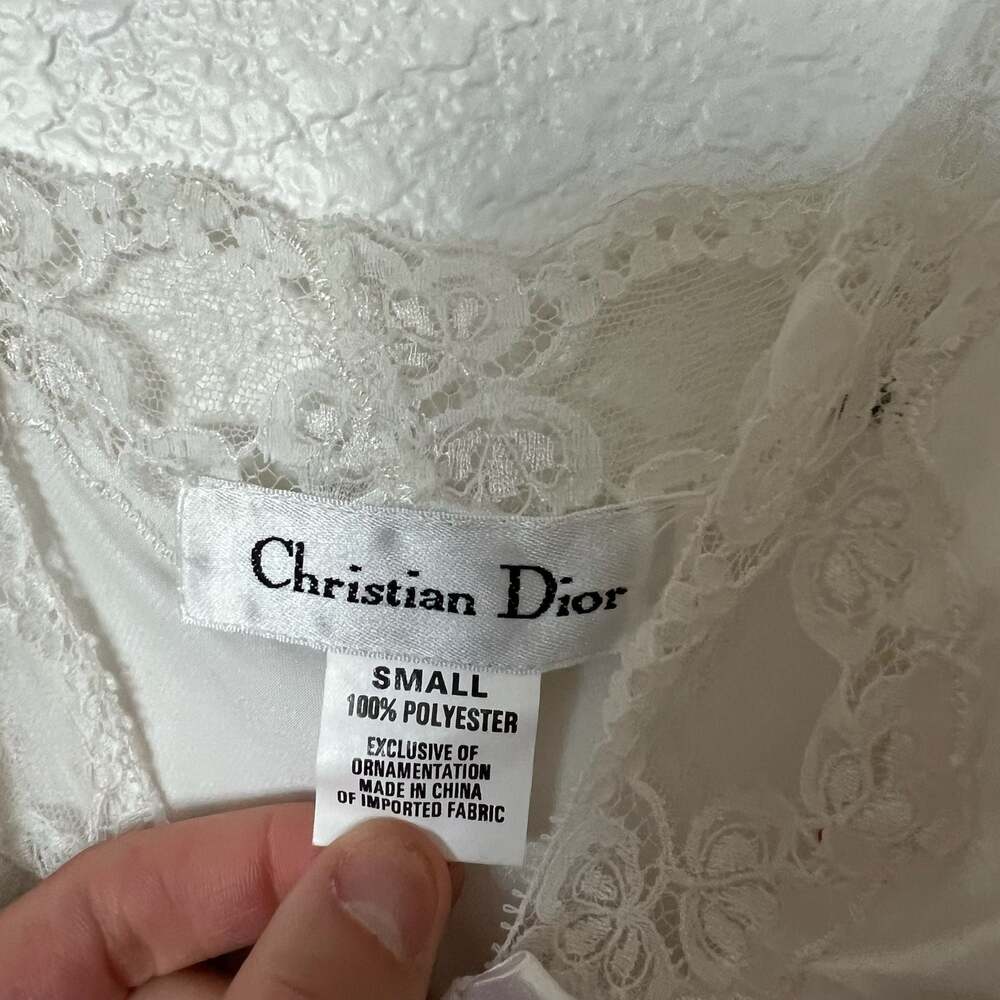 Vintage Christian Dior Le Connaisseur Lace Chemise Slip Nightgown Robe Set - Picture 7 of 11